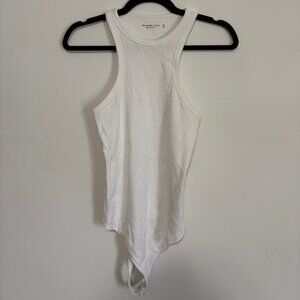 Abercrombie & Fitch Soft Ribbed White Bodysuit - Size Medium